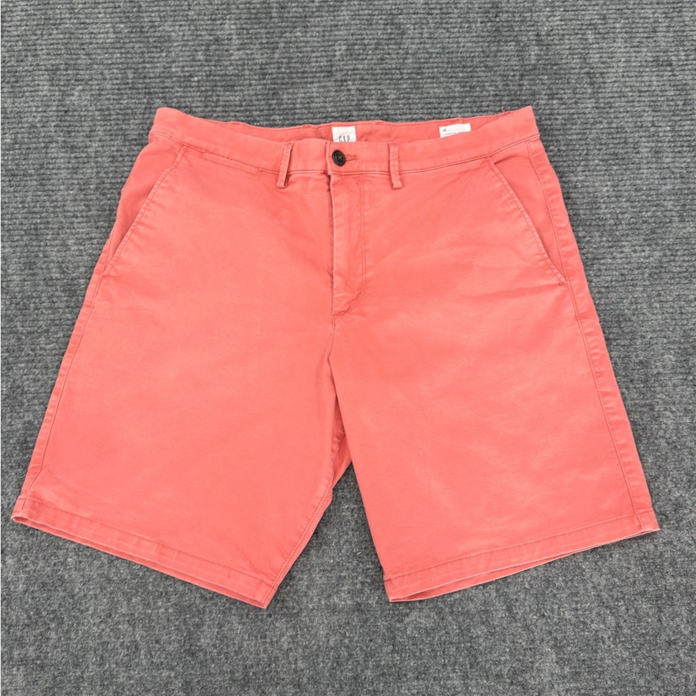 Gap Essential Khaki 10" Shorts Mens 36 Coral Pink Cotton Stretch Chino (A1/038)
